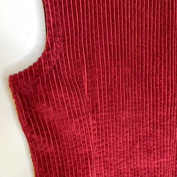 Woolrich Deep Ruby Wide Wale Cotton Corduroy Zip Up Vest Size Large - Picture 9 of 11